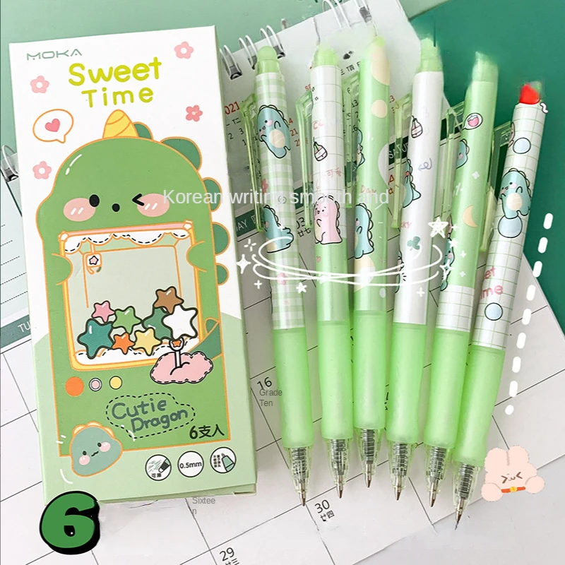 

6 Pcs/set Erasable Gel Pen Cute Bollpoint Pens Cheap Kawaii Stationery Student Examination Stationery School Office Stationery