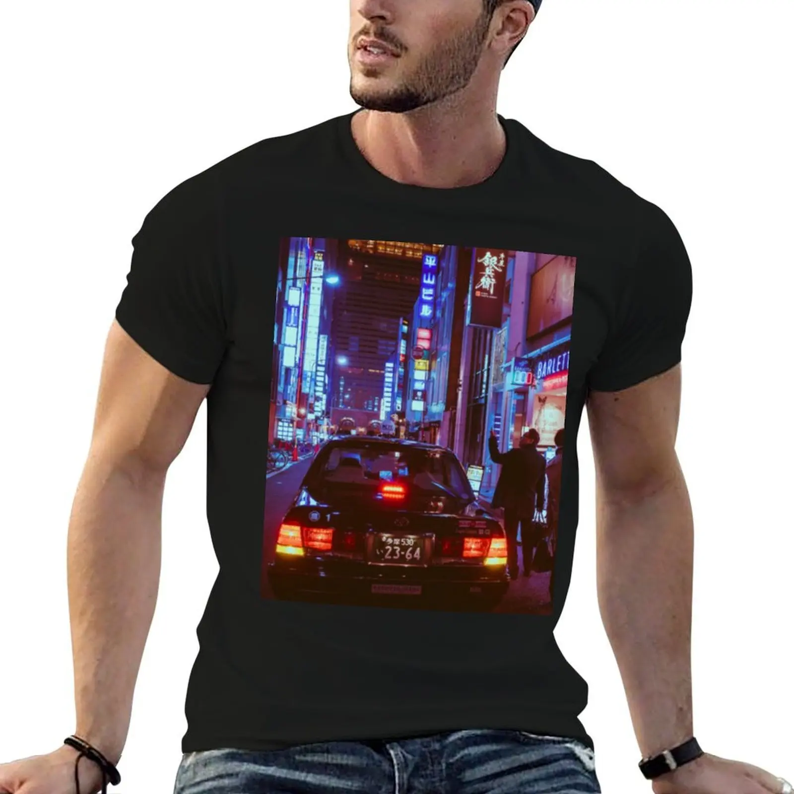Noches en Tokio Japón camiseta hombre camiseta diseñador camiseta hombre Camiseta de algodón