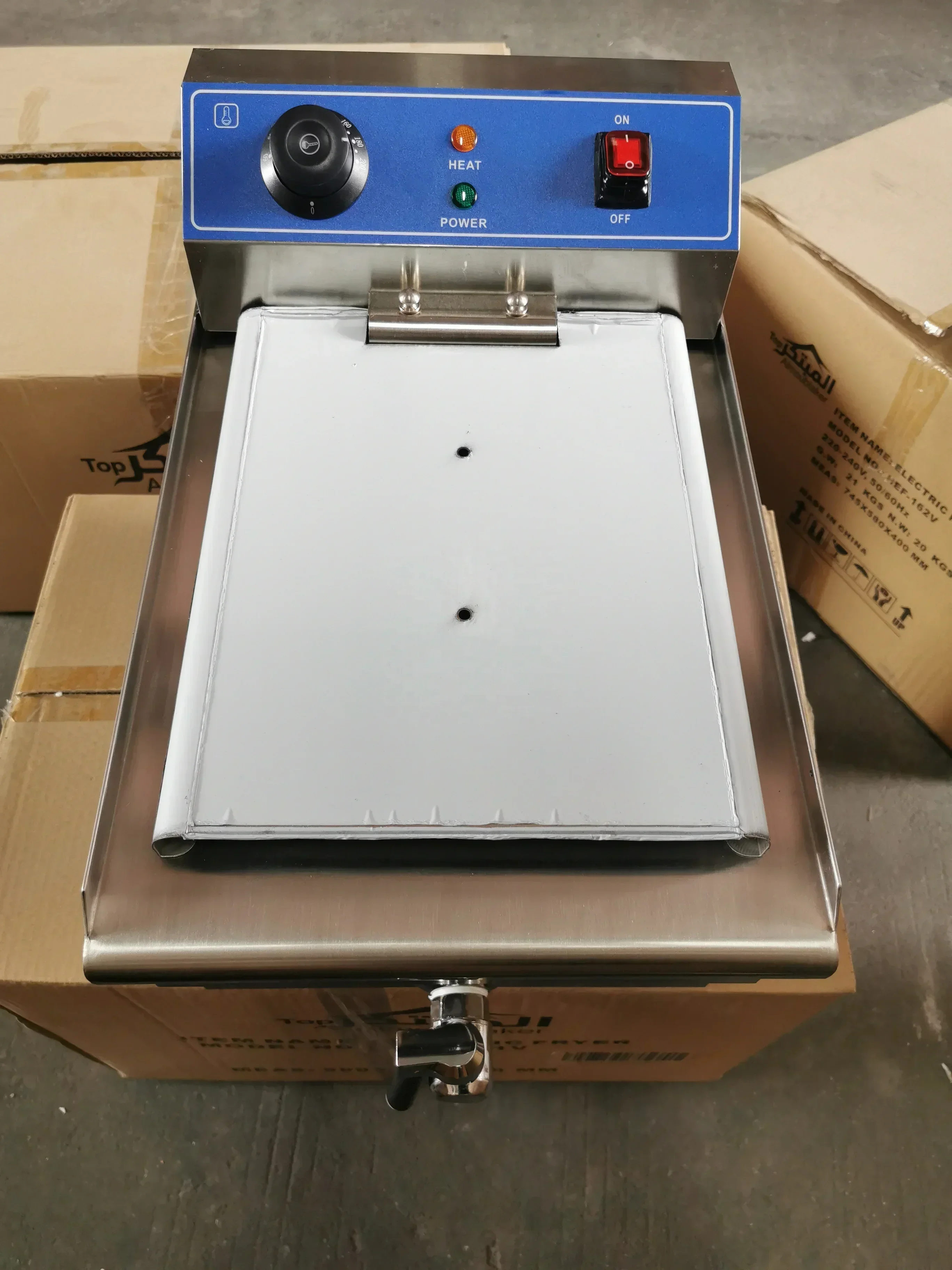 Sell like hot cakes Deep Fryer  with tap Electric Commercial SS201 Deep Fryer CE Professional Mcdonalds Chips Frier Industrial