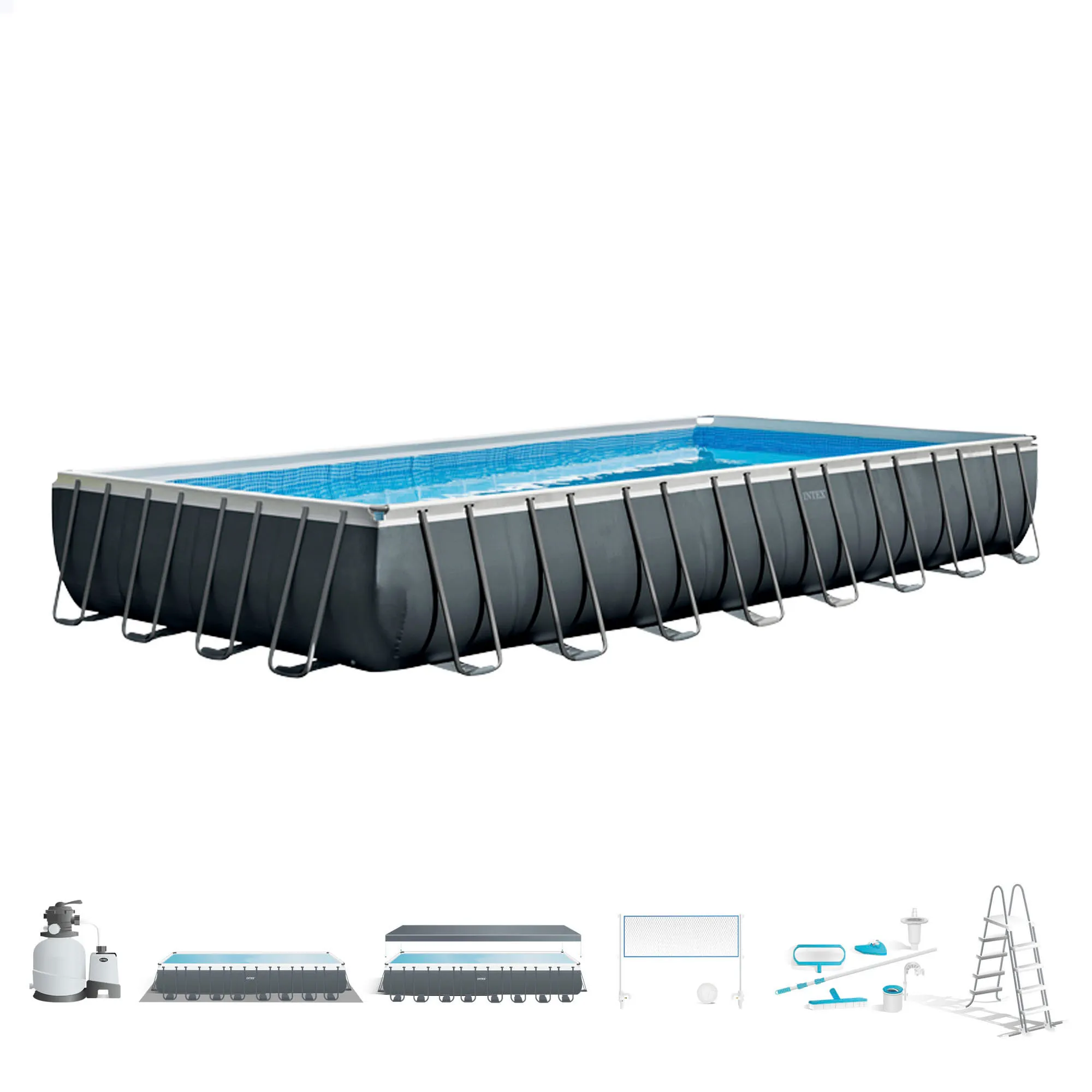 Ultra XTR Frame INTEX rectangular detachable pool + debugger, Intex Swimming pool