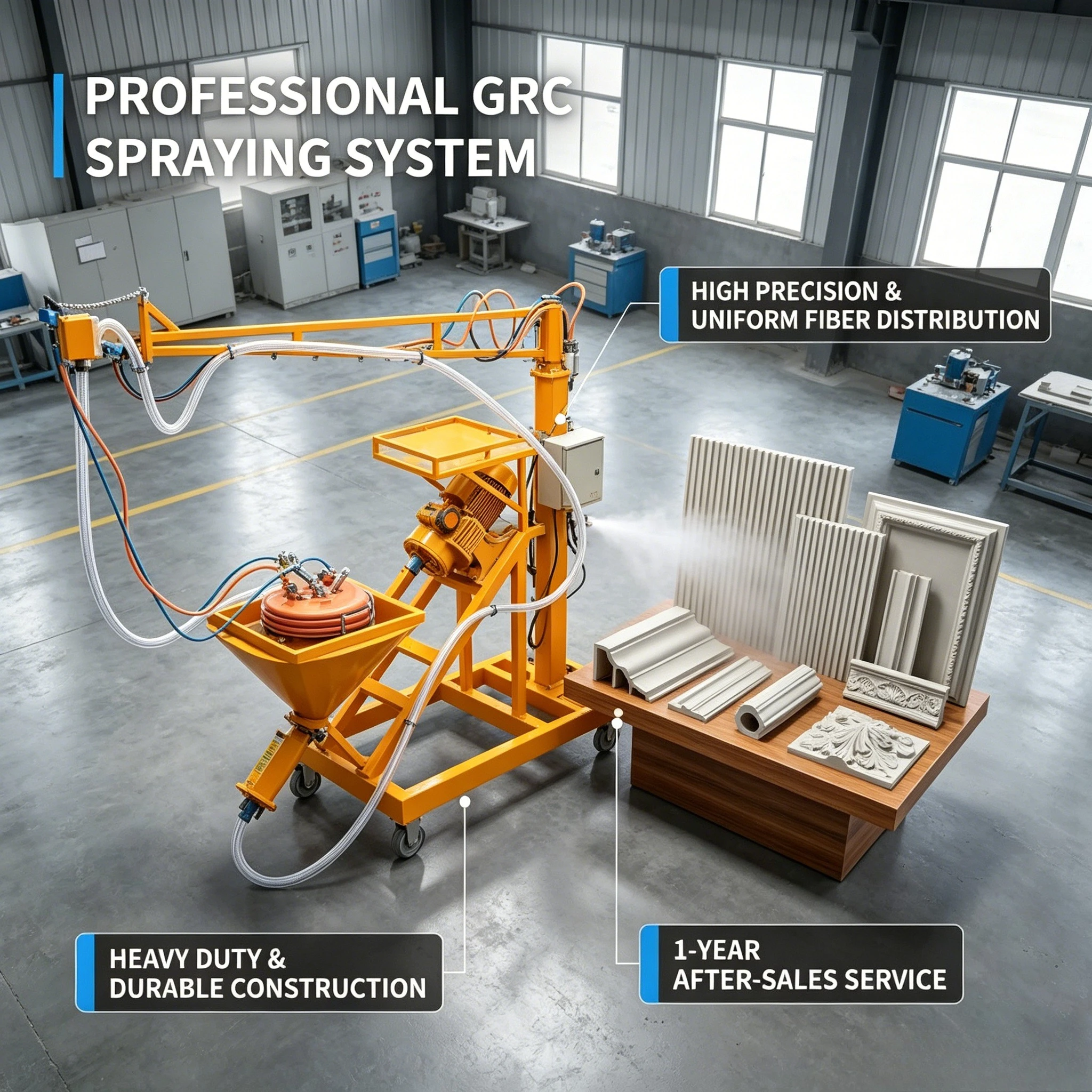 Customized Grc Spray Machine Small Vertical Window Frame Mortar Spraying Machine GRC Wet Cement Spraying Machine