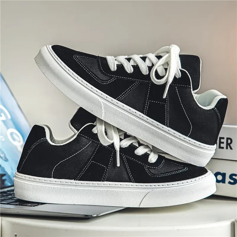 Tênis de moda casual masculino outono nova marca design confortável sola macia skate lona respirável vulcanizado shoe44