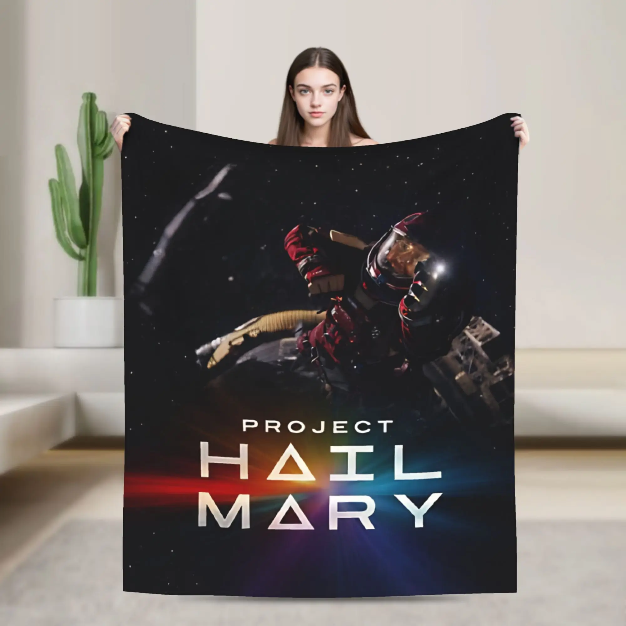 Project Hail Mary Alternative Astronaut Poster  Blanket Cover  Flannel Throw Blanket Home Couch Portable Soft Warm Bedspread