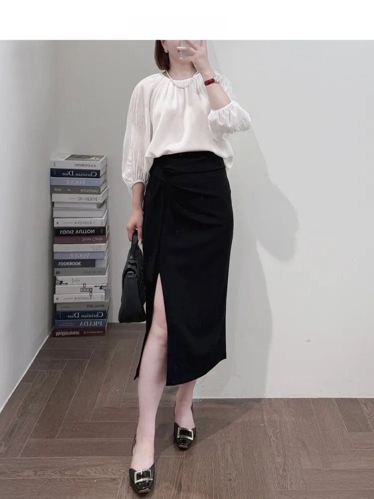 

Strong Recommendation! Ultra Slimming Pear aped Body Bi f Skirt Heavy Dra Acetate Women's Flavor Belly Covering f...