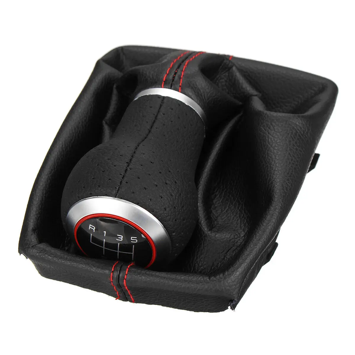 

6Speed Car Manual Gear Shift Knob PU Leather Gaiter Boot Cover For Audi A4 S4 8K A5 8T Q5 8R S-Line 07-15 Automotive Accessories