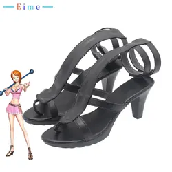 Nami Cosplay Shoes High Heel Sandals PU Leather Shoes Halloween Carnival Boots Props Custom Made