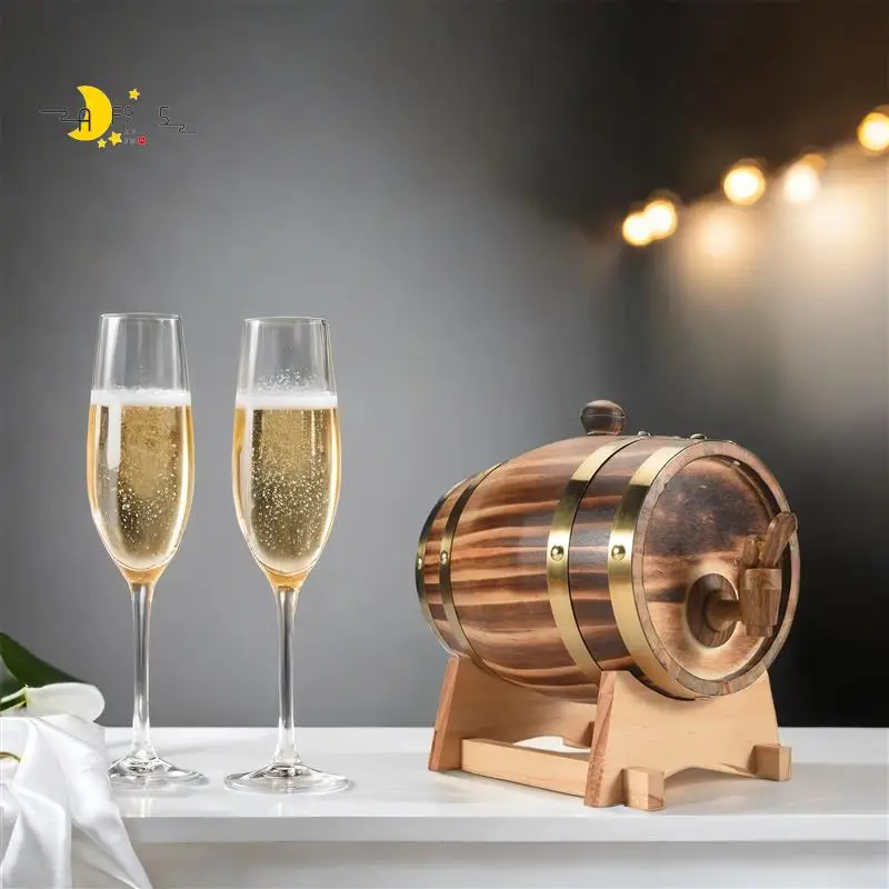 

AF95-Oak Barrel, 1.5 L / 3 L Oak Storage Barrel Built-In Foil Liner To Store Your Own Whiskey, Beer, Wine, Bourbon, Brandy