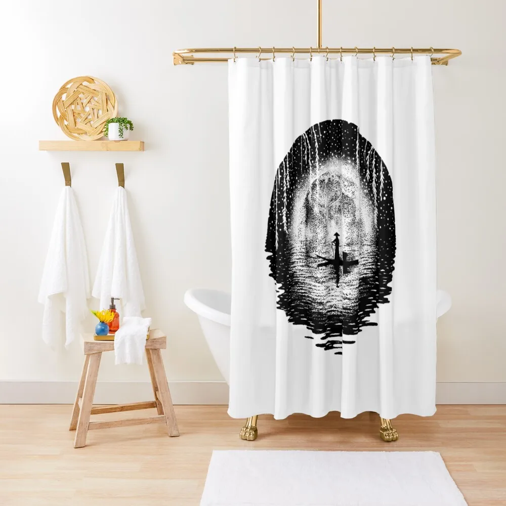 

The Night Fisherman Shower Curtain Bathroom Accessories Window Anti-Mold Waterproof Shower Curtain