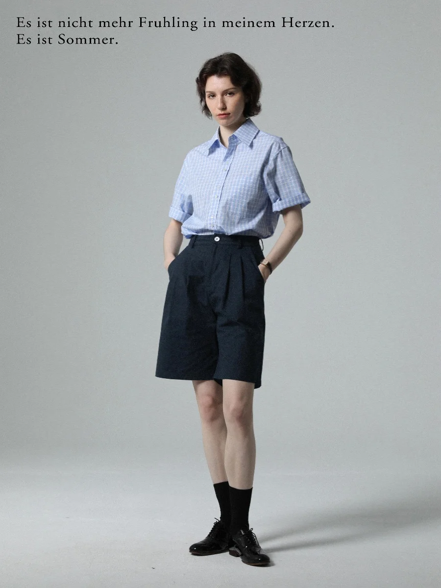 

AOTU Briti Retro Light Blue Plaid Cotton ort Sve irt Женская свободная летняя тонкая классическая модная рубашка свободного кроя для женщин