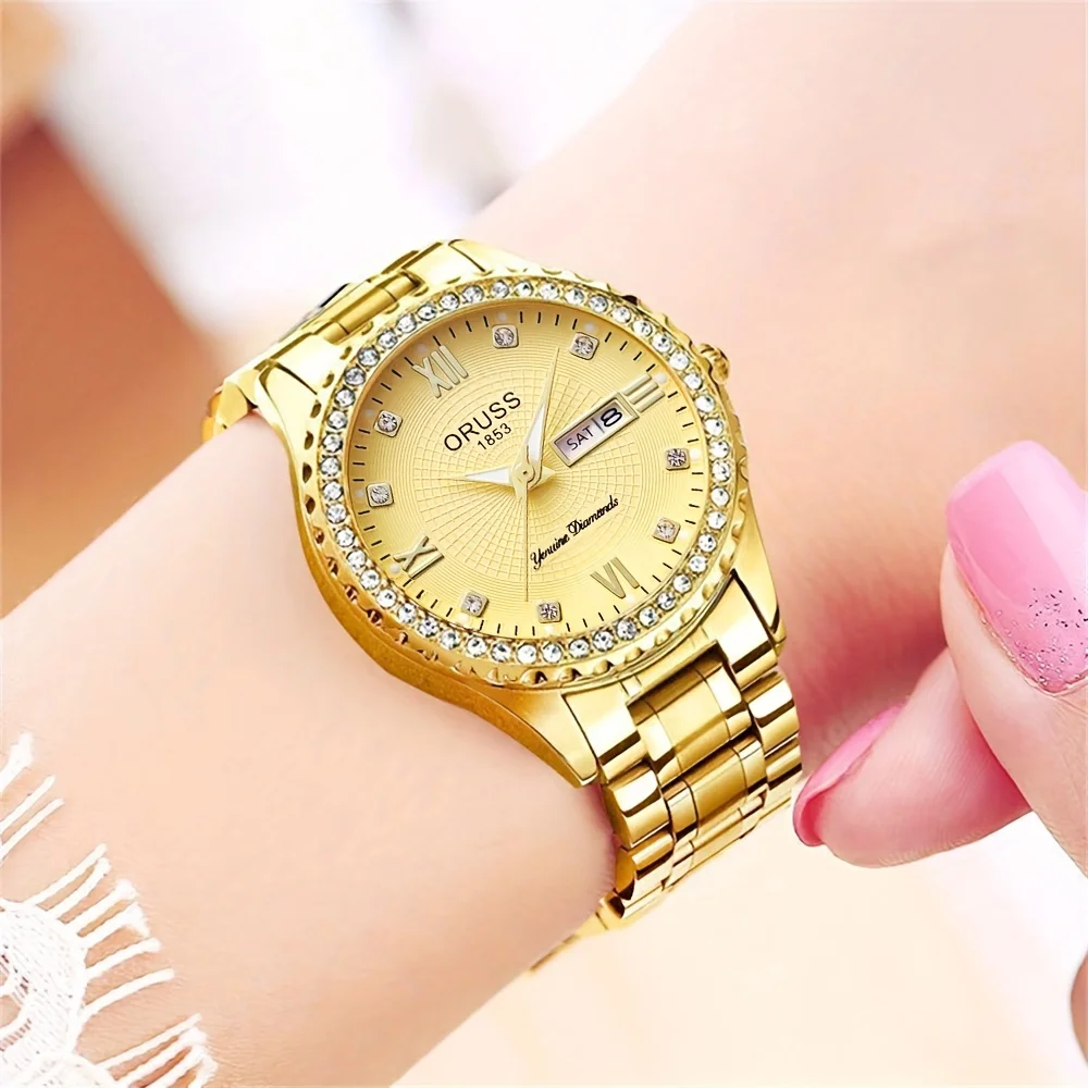 Relógio de calendário feminino clássico, relógio feminino durável, viajante estudantil, relógio feminino de todos os jogos