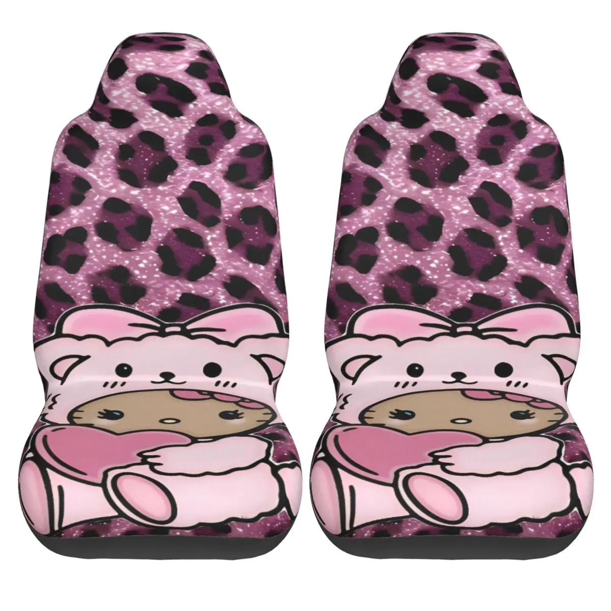 

Чехлы на автомобильные сиденья Hello Kitty, эластичные 2-х шт., чехлы на автомобильные сиденья, красивый автомобильный полиэстеровый чехол