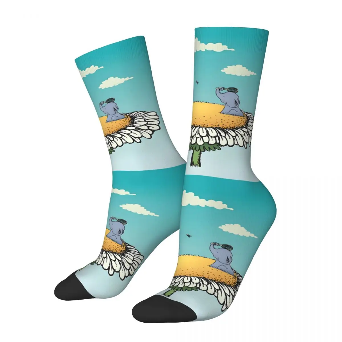 Elefun Socks Hiking 3D Print Boy Girls Mid-calf Sock