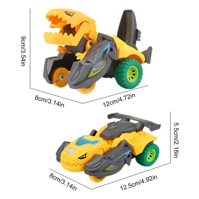 Automatic Dinosaur Transform Toy Car 2 In 1 Transforming LED Dino With Music Light For Kids 3+ Years Old Birthday Gift