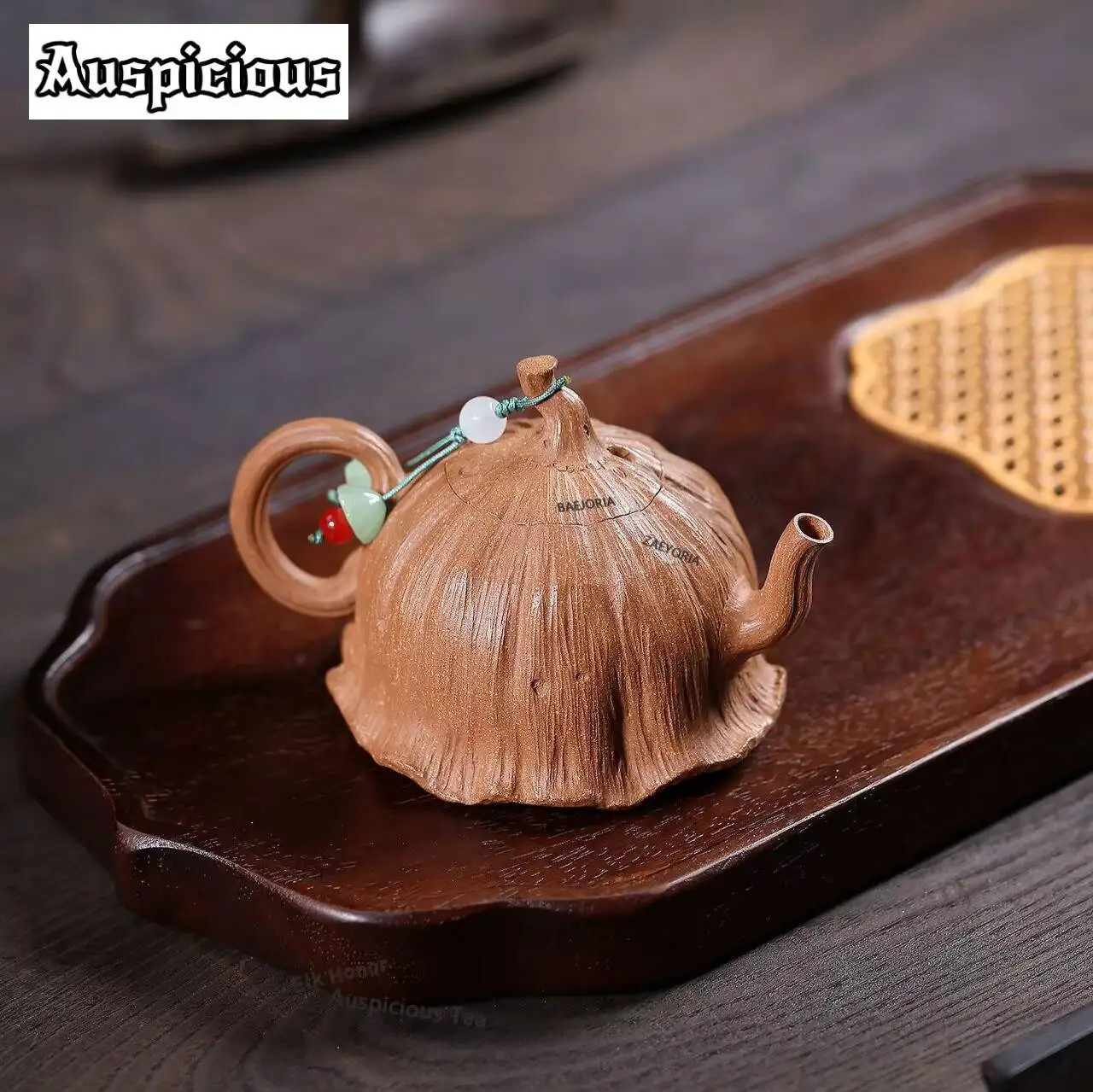 ZAEYORIA 120ml Exquisite Yixing Purple Clay Bionic Teapots Handmade Lotus Seedpod Pot Raw Ore Downhill Mud Kettle Zisha Tea Set