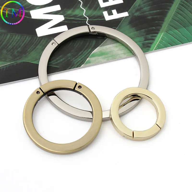 10-50 Peças Parafuso de Metal O-Ring Primavera Portão O Anel Openable Keyring Saco Cinto Cinta Cadeia Fivelas Snap Fecho Trigger Hardware