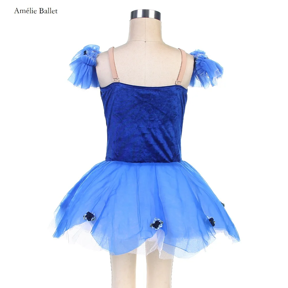 15306 Królewski Niebieski Aksamitny Baletowy Tutu dla Dziewczynek Baleriny Kostiumy do Tańca Sceniczne Baletowe Tutu Kostiumy dla Dzieci