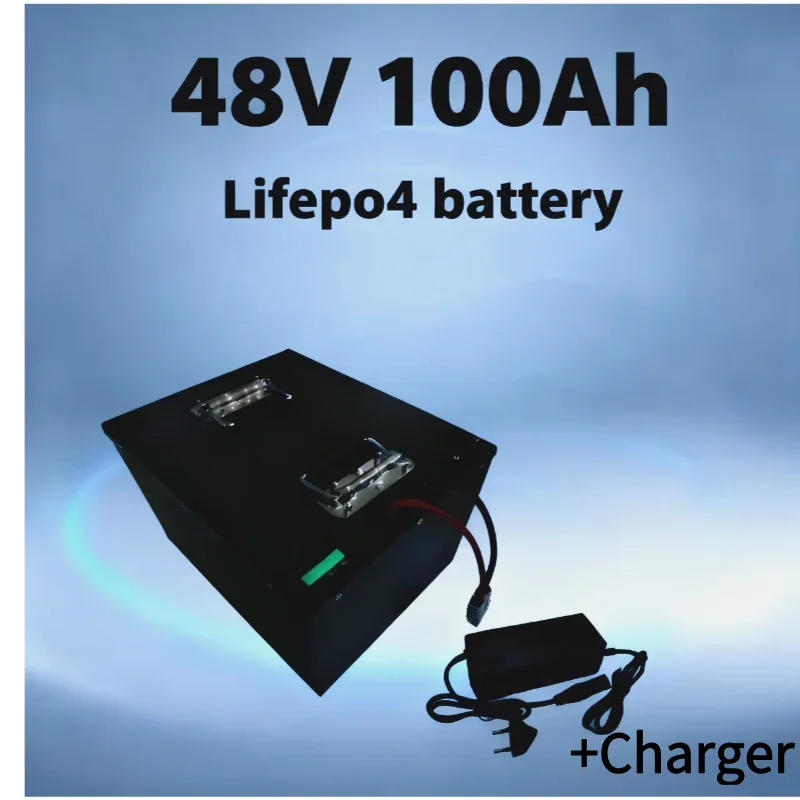 LiFePO4 بطارية ليثيوم عالية السعة 48 فولت 100 أمبير - بلوتوث BMS + APP جهاز تحكم عن بعد ذكي، عاكس متطابق لحالات الطوارئ المنزلية #1