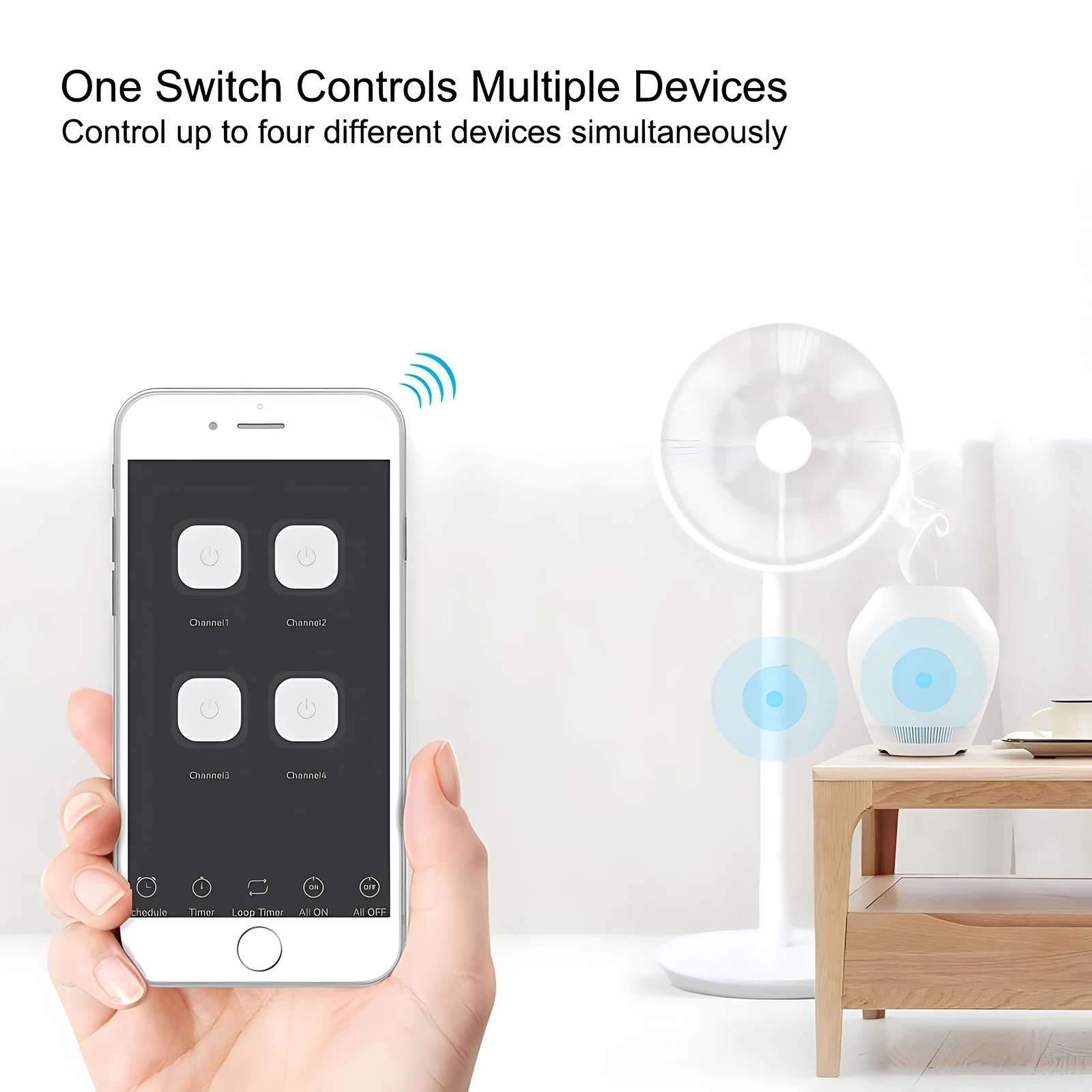 eWelink 4 CH WiFi Smart Switch AC85-250V 10A WiFi+BLE Dual-Mode Circuit Breaker APP/Voice Control Work with Alex Google Home