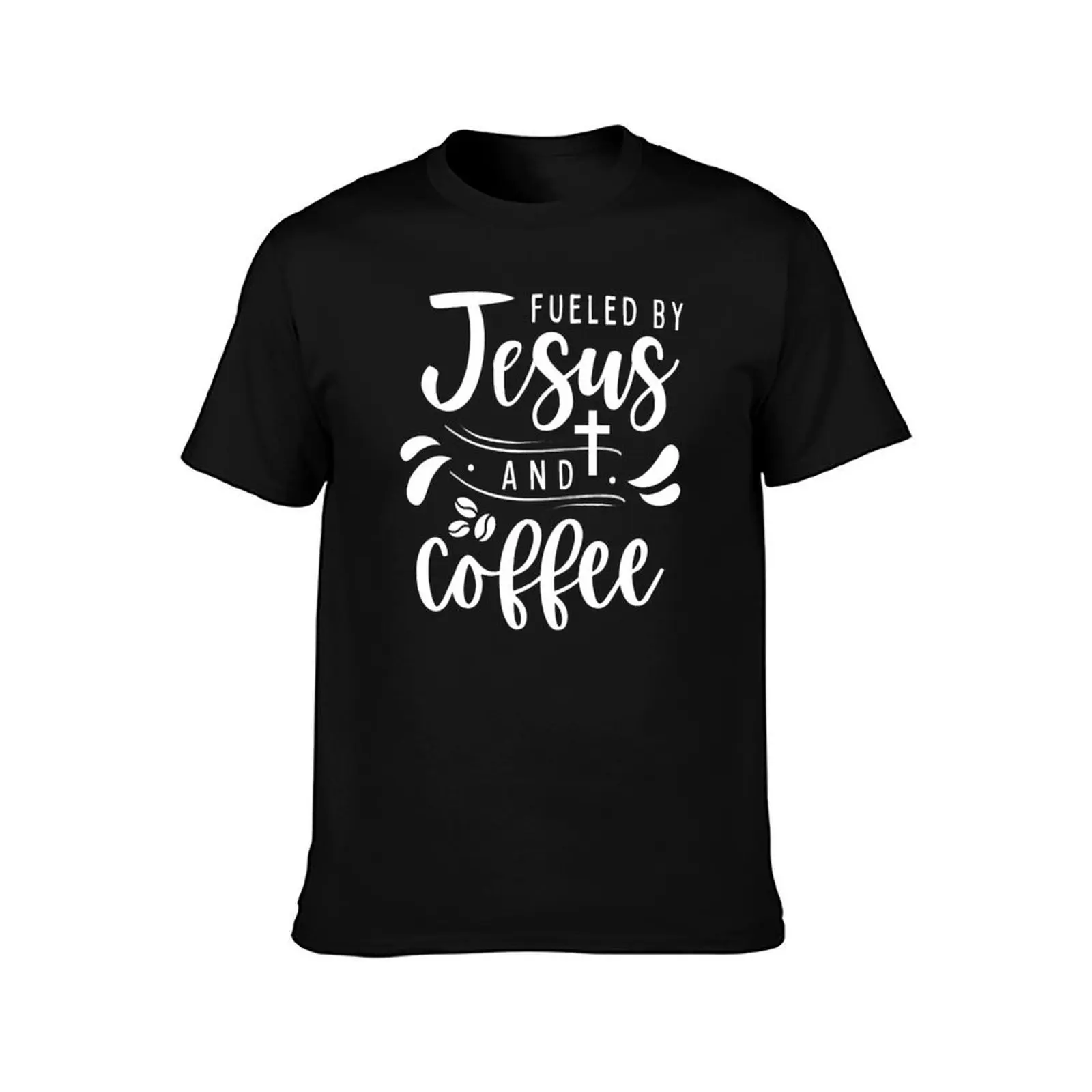 Fueled by Jesus and Coffee T-Shirt, Summer Casual Cotton Tee, Oversized Streetwear Tops, Vintage Graphic Print, Unisex Men Women