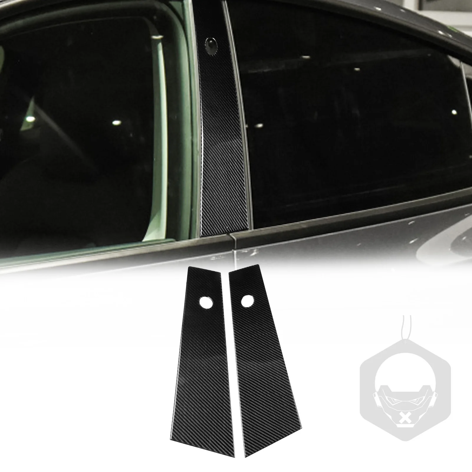 Suitable for Tesla Model3/Y 2017-2022 carbon fiber door post B-post car exterior trim modification accessories