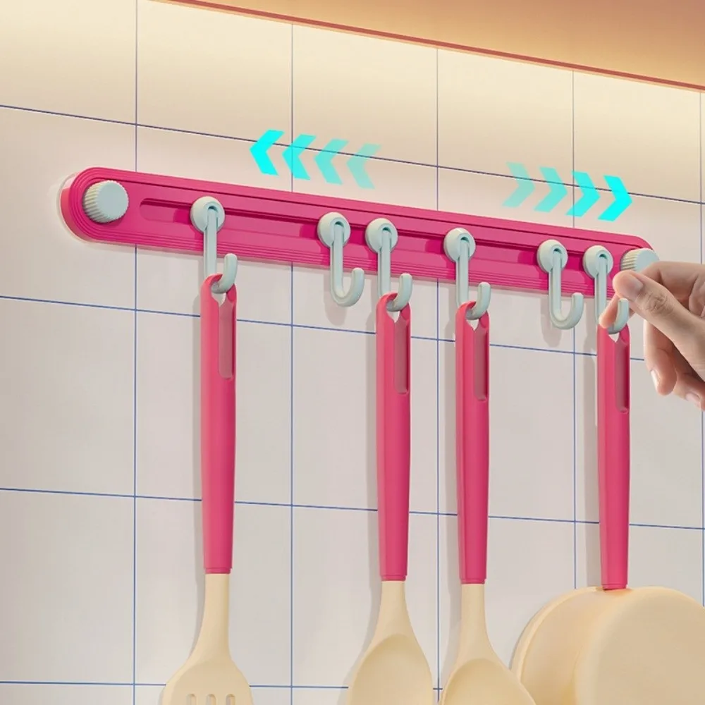 

Plastic Suction Cup Hooks Dopamine Candy Color Non-Marking Towel 6 Head Hooks Space Saving Waterproof Kitchen Storage Hooks
