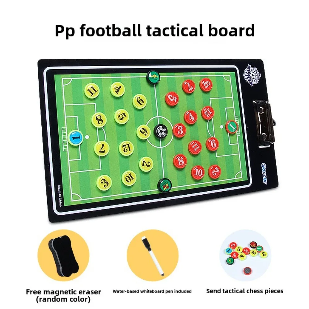 

Football Tactics Board Soccer Coaching Boards Folding Leather Teaching Board with Magnetic Pen