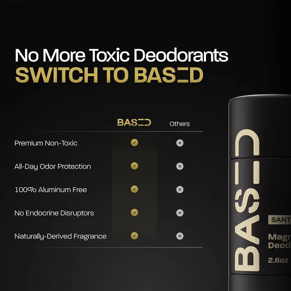 75g Based Bodyworks Brand Magnesium Deodorant Natural Santal Guava Nectar Bergamot Vanilla Solid Antiperspirant Body Solid Balm - view 5