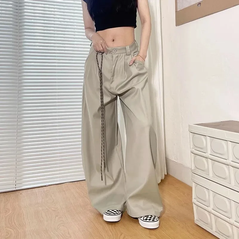 Women's Wide Leg Pants Y2K Gothic Hip Hop Lady's Cargo Pants Hotsweet Matching Female Trousers New