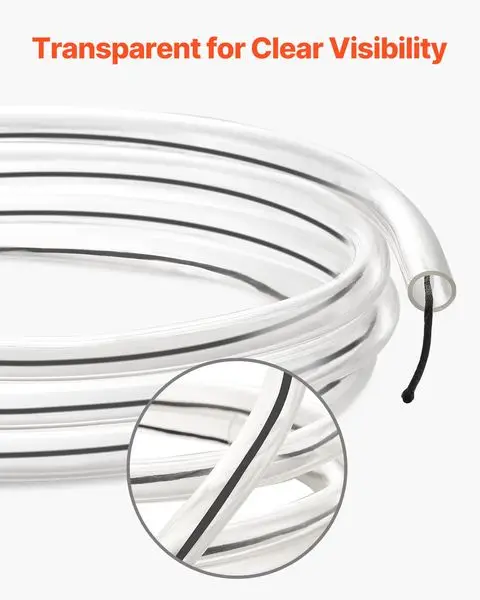 투명 비닐 튜브 1/2' ID x 5/8' OD 10FT 플라스틱 PVC 튜브 유연한 호스