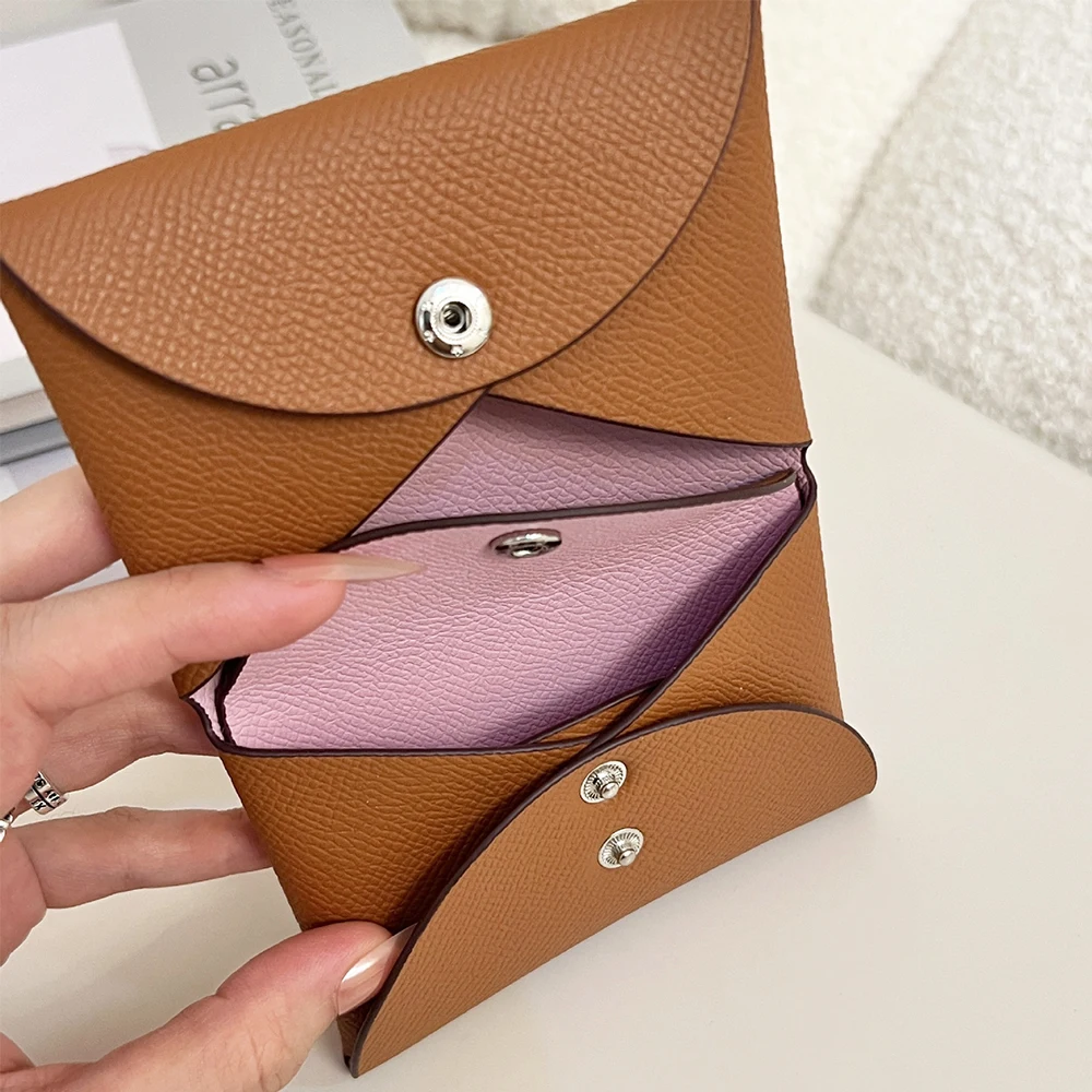Luxuriöse Mode-Geldbörse aus Spaltleder, Lässiger Kartenhalter für Damen und Herren, Echtes Leder, Niedliche Kurze Brieftasche, Dropshipping-Geschenk – Detail 6