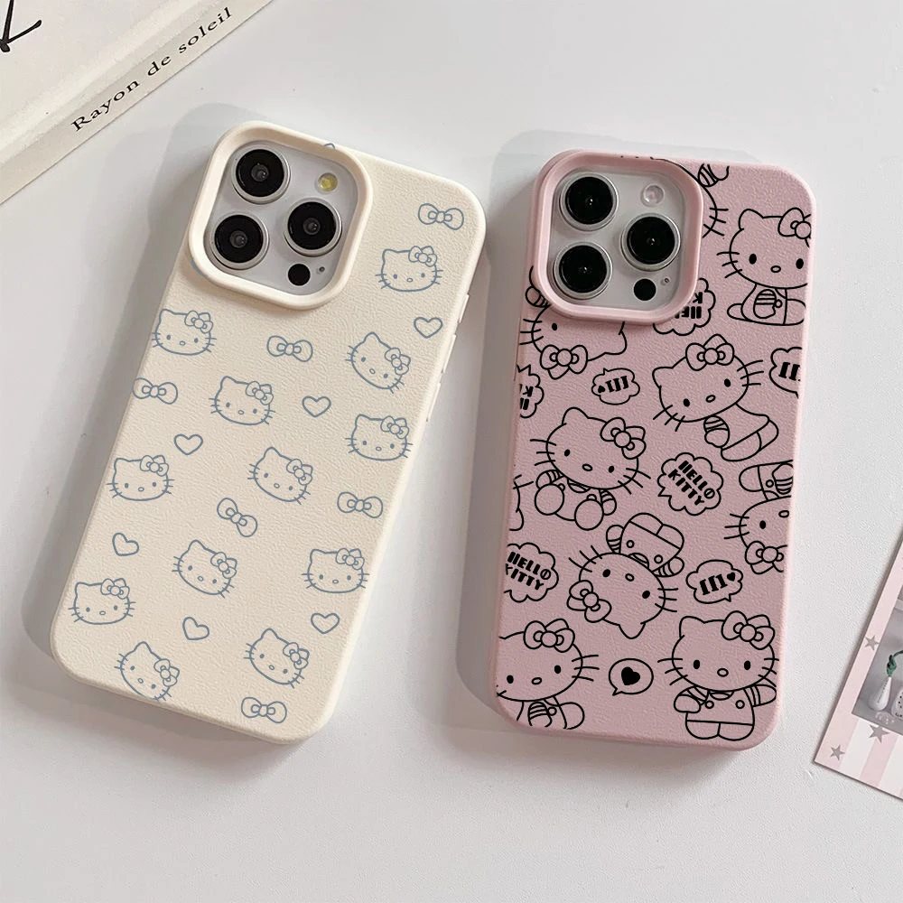 حافظة لهاتف شاومي ريدمي A5 A3 14C 12C 10C 9C A1 A2 نوت 13 14 12 Pro Plus 11 10 11S 10S غطاء نسيج جلدي هالو كيتي #3