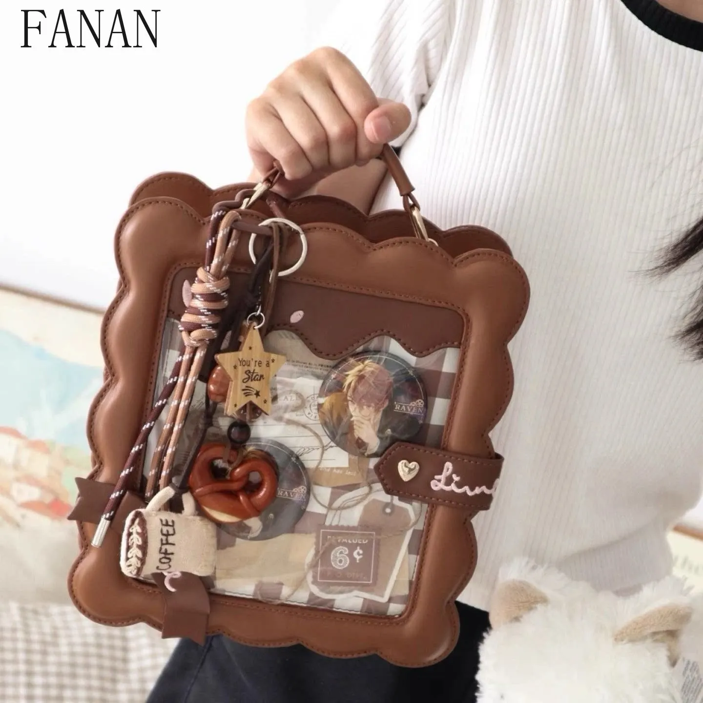 2026 New Arrival girls Messenger Bags Two-dimensional Heart Pendant Sweet and Cute Crossbody Shoulder Bags for Women