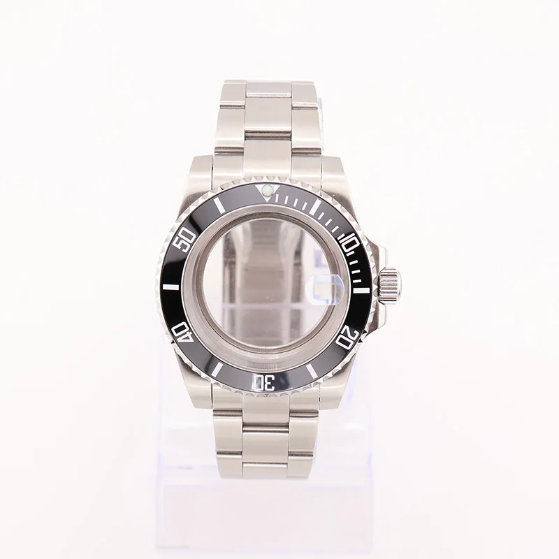 

40mm Black Submariner Mens Wristwatch Cases and Bracelet Set for Seiko Mod NH35 Automatic Movement Replacement Parts