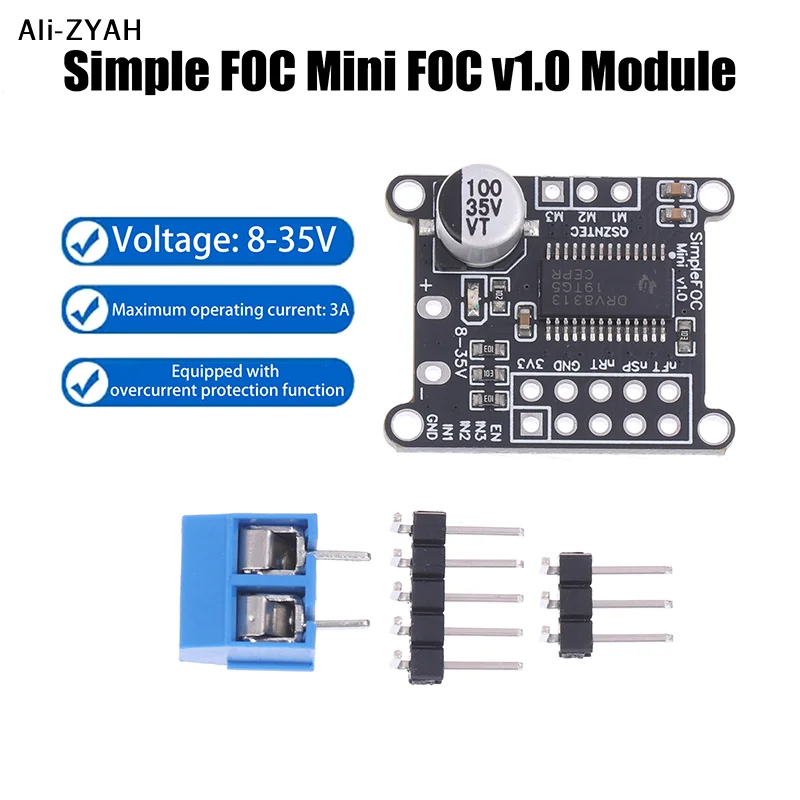 Simple FOC Mini DRV8313 Module DC Brushless Motor Driver Board SVPWM Control DC 8-35V