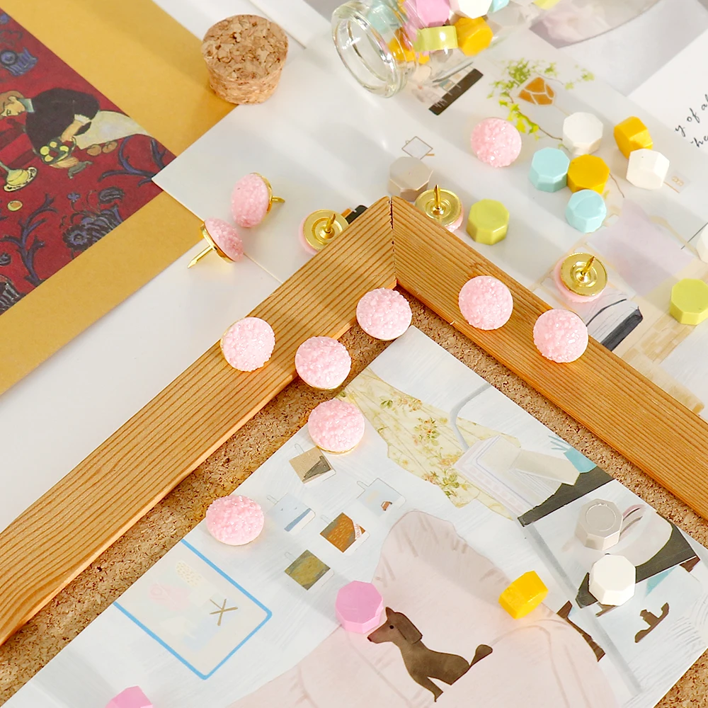 pink color 15pcs metal Quality Cork Board Safety Colored Push Pins Thumb Tack Office School Accessories Supplies