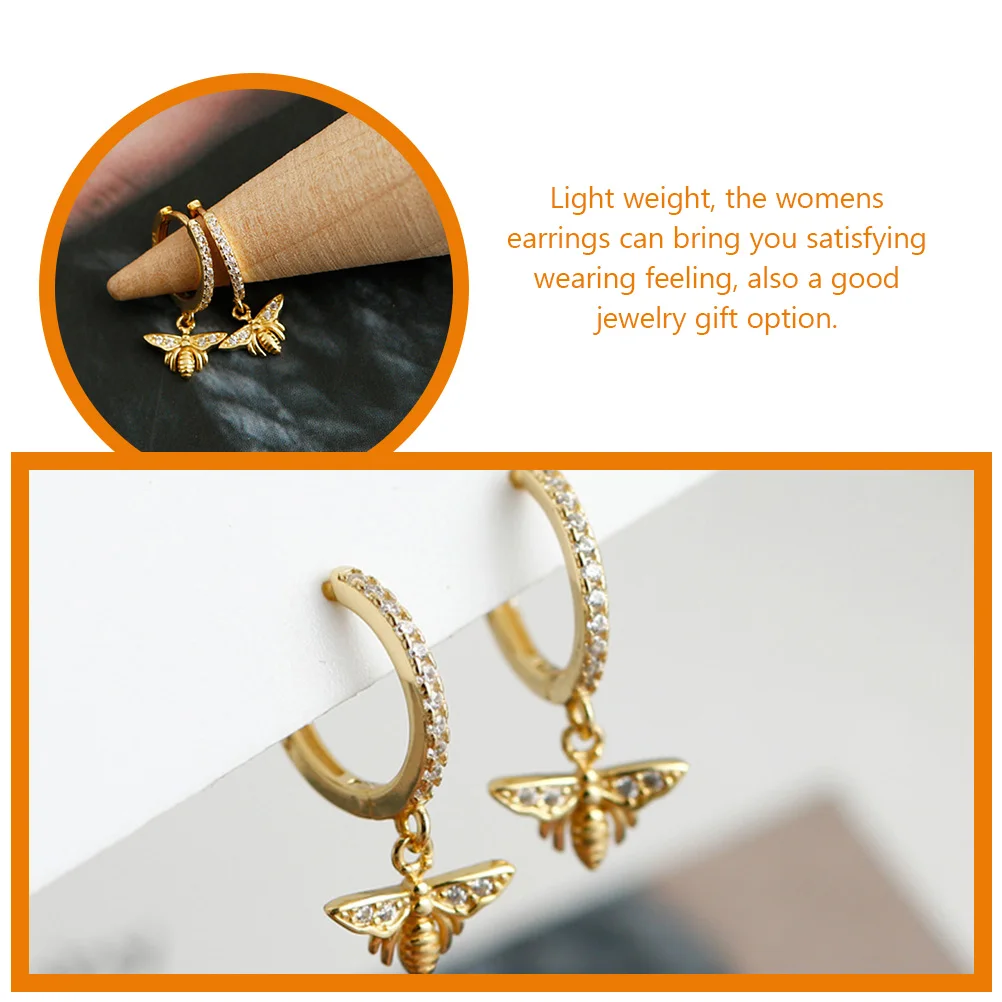 

Bee Earrings Hoop for Women Sparkly Cool Rose Earings Unique Trendy