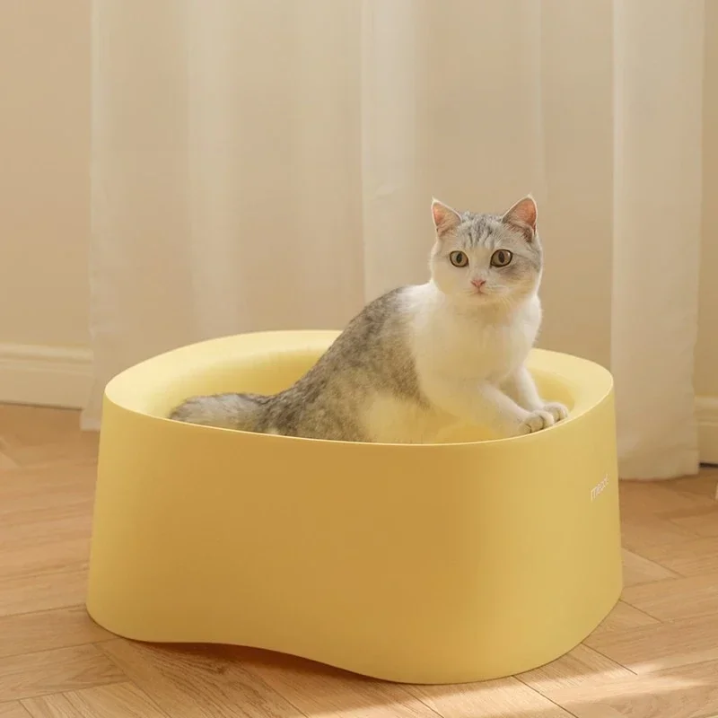 Oversized Open Cat Litter Box Widen Unique Design Spatter-proof Cat Toilet Bedpans Deepen Easy Clean Pet Products Supplies