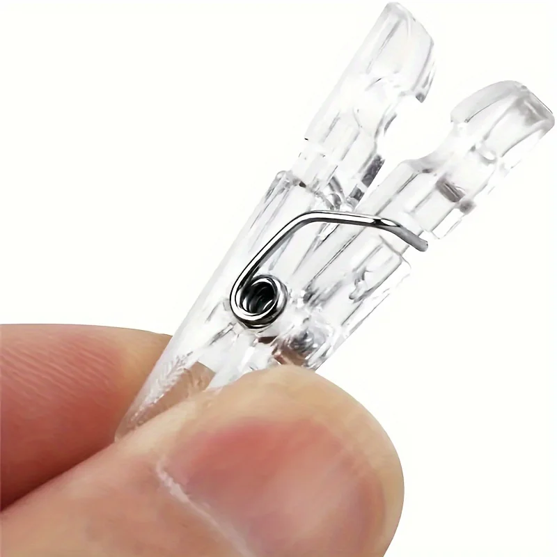 Mini 50pcs Klip Foto Plastik Transparan dengan Pegas Logam - Klip Gantung Serbaguna untuk Proyek DIY, Handuk, dan Dekorasi Rumah