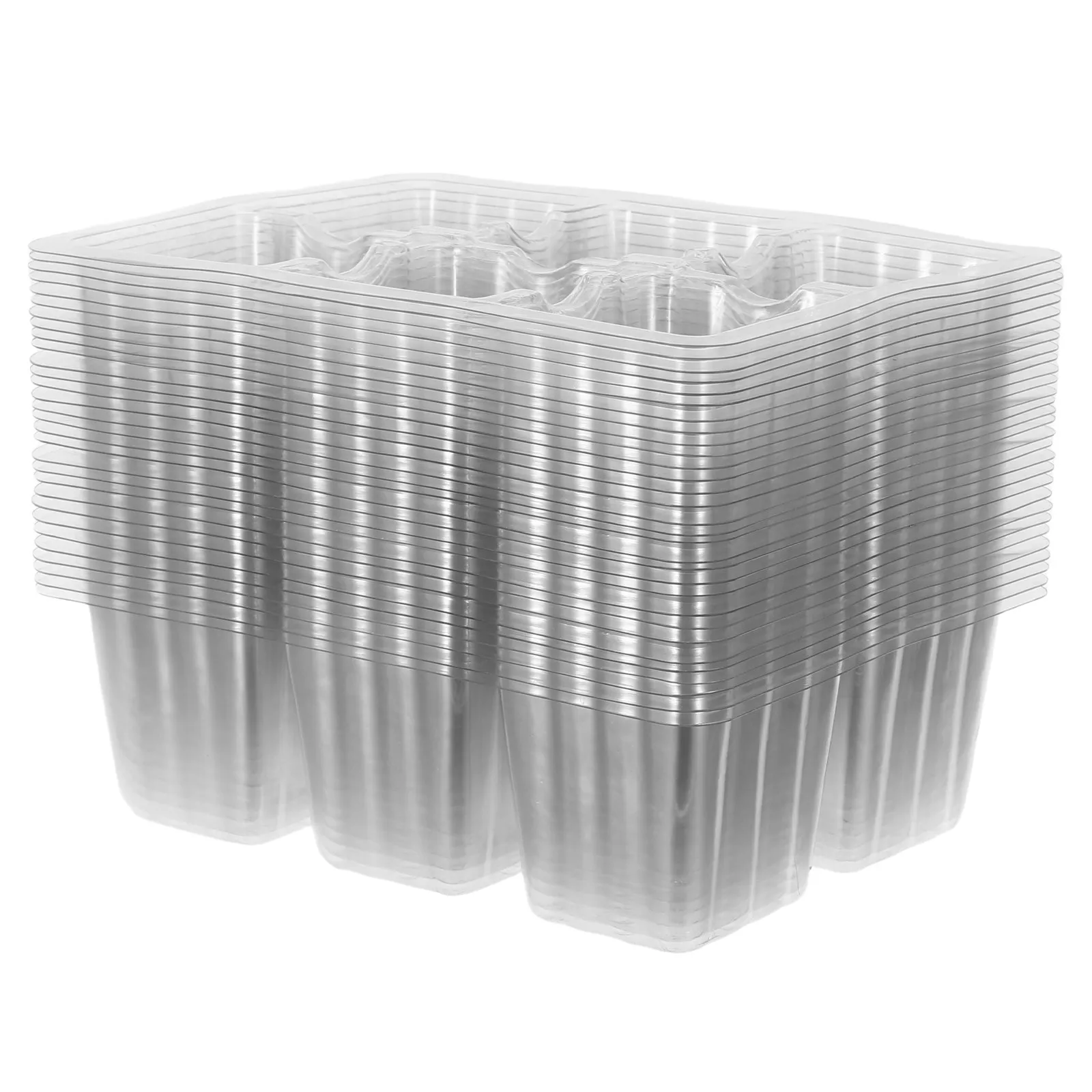 30Pcs Seedling Tray Clear Plastic Germination Starter Pots Drainage Holes Reusable Plant Nursery Trays Indoor Growing Trays