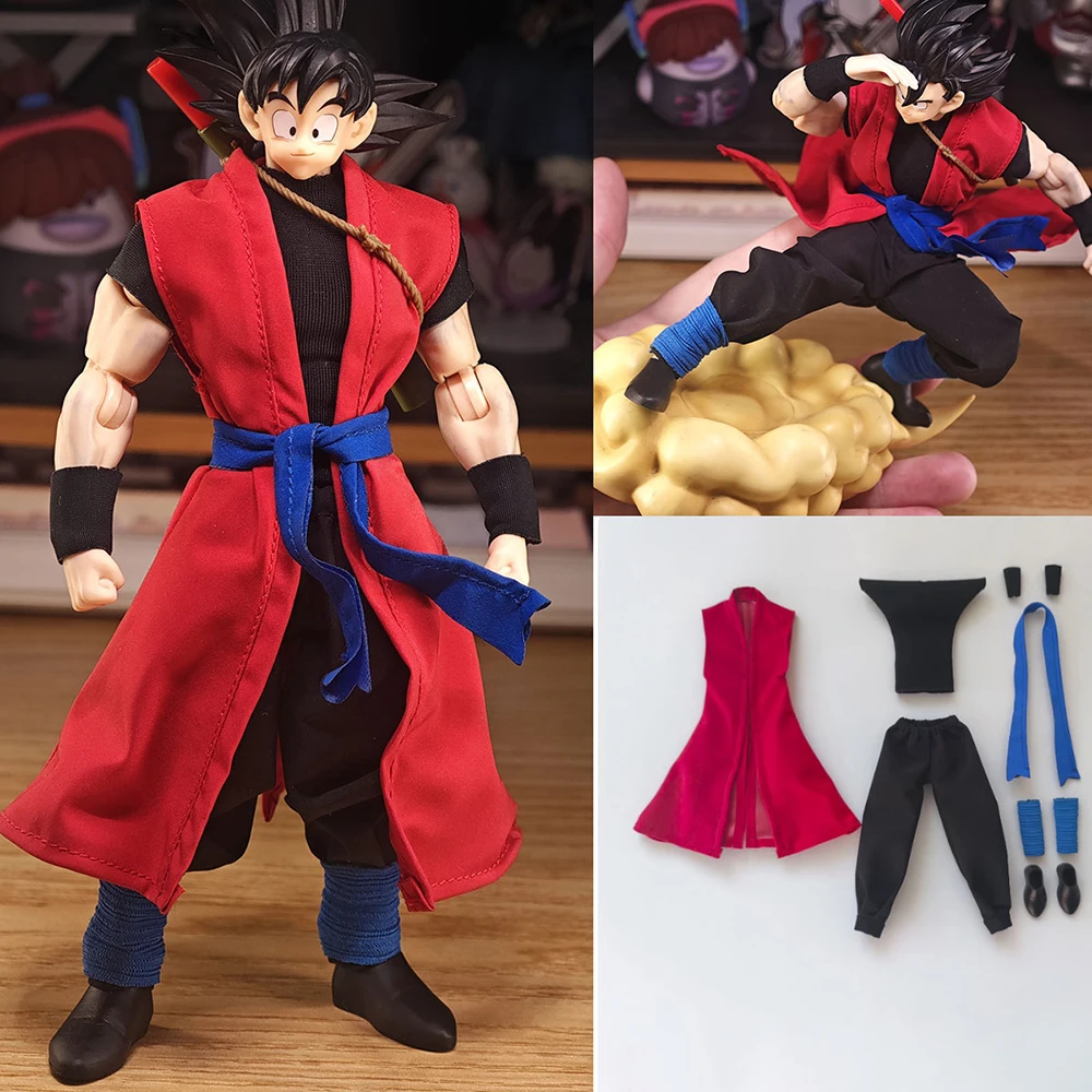 

1/12 Scale Sun Wukong Clothes Set Models Coat Vest Pants Belt Protectors with Shoes Set for 6''Figures DIY Accessories