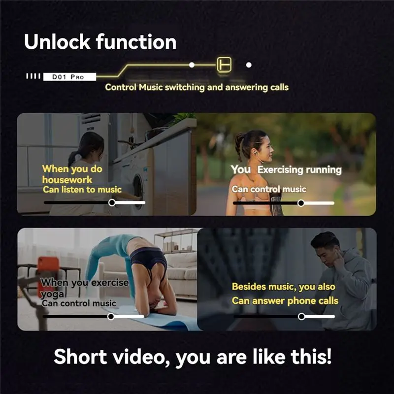 A33T Bluetooth Remote Page Turner Ring Fingertip Video Controller Remote Control Scrolling Accessory for Smartphone Tablet Black