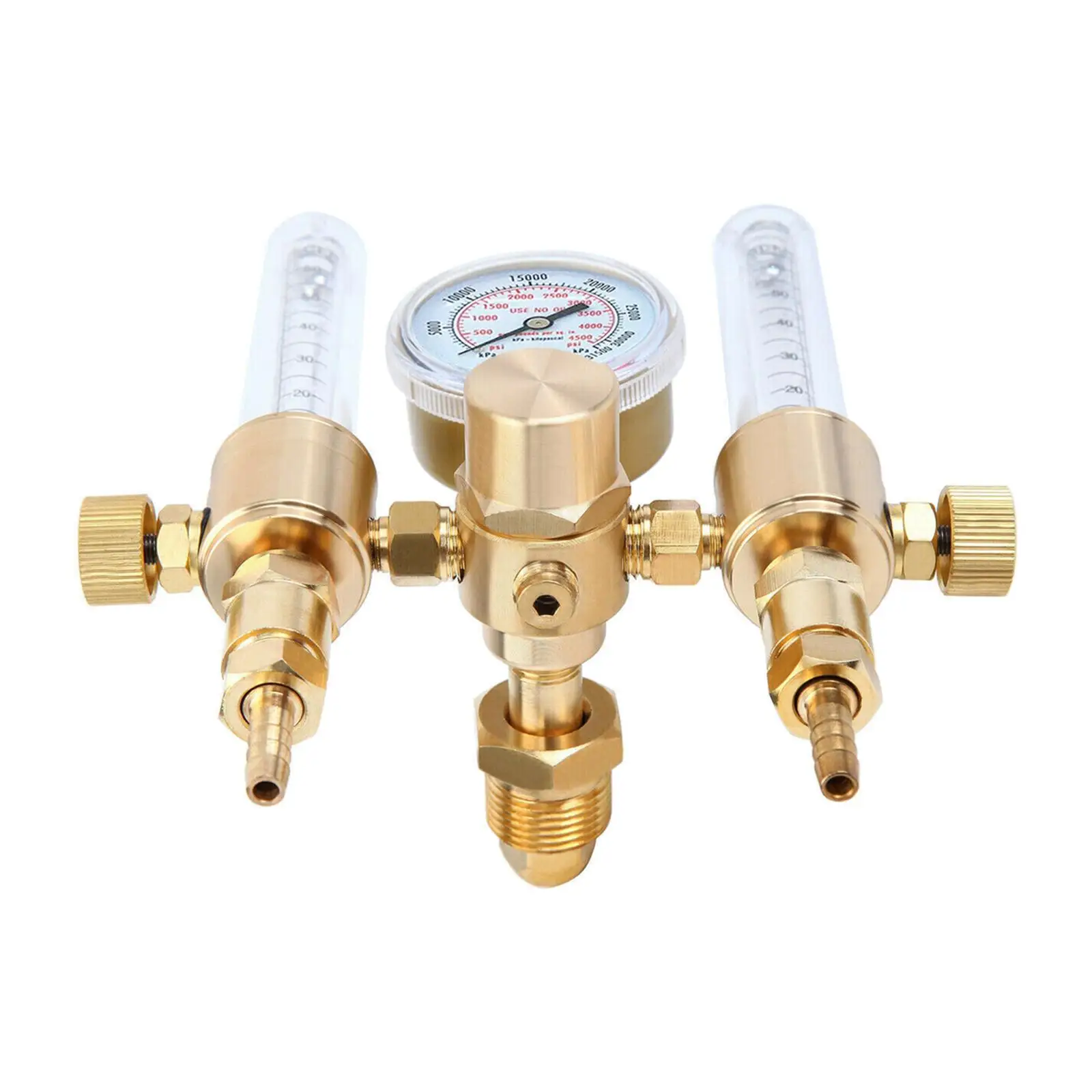 Dual Tube Carbon Dioxide Pressure Reducer Regulator Flowmeter  Controllable Gas Flow Rate Graduated table 0-60CFH CGA580