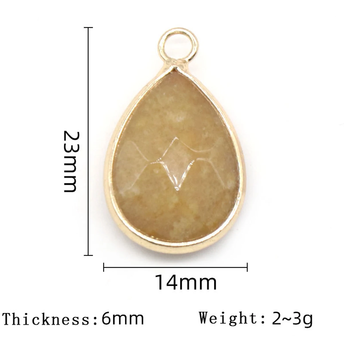 1pc Natural Stone Pendant Water Drop Shape Faceted Agate Pendant Agate Quartz for Jewelry Making Necklace Earring Gift for Women