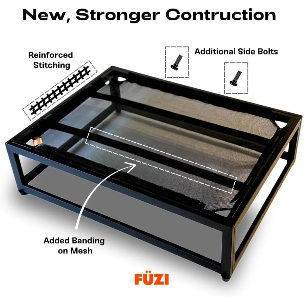 سرير كلب مرتفع فاخر من FUZI، سرير أليف مرتفع للاستخدام الداخلي والخارجي، مقاوم للمضغ ومتين، تصميم مسامي للراحة #5
