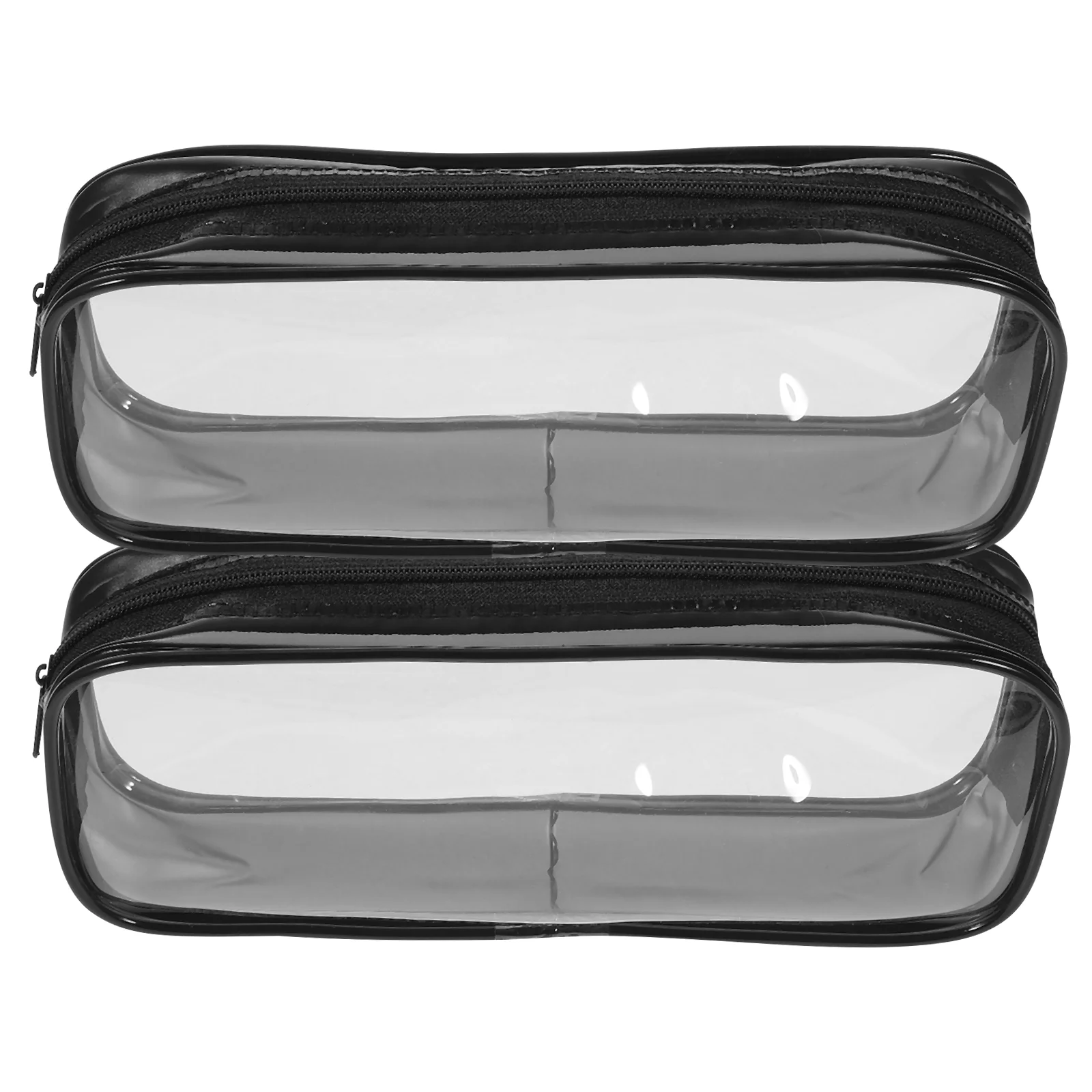 

2 Pcs Pencil Bag Transparent Case Organizer Multifunction Large Black Storage Student