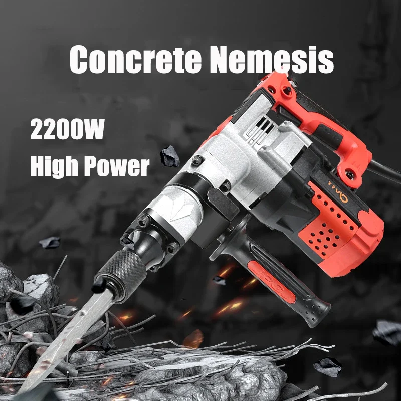 2200W 220V Crushed electric pick Industrial grade Single slot Disassembling wall Crusted concrete electric Demolition hammer