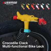 SUSEMSE Cute Silicone bike lock Anti-theft  road&mountain bikes,bike accessories Steel bicycle lock Helmet Lock  scooter lock