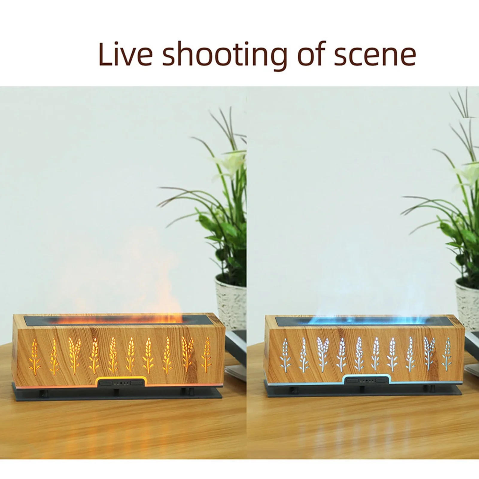 Xiaomi Flame Aroma Diffuser Air Humidifier Desktop Simulation Light Aromatherapy Purifier Air for Bedroom Essential Oil Diffuser