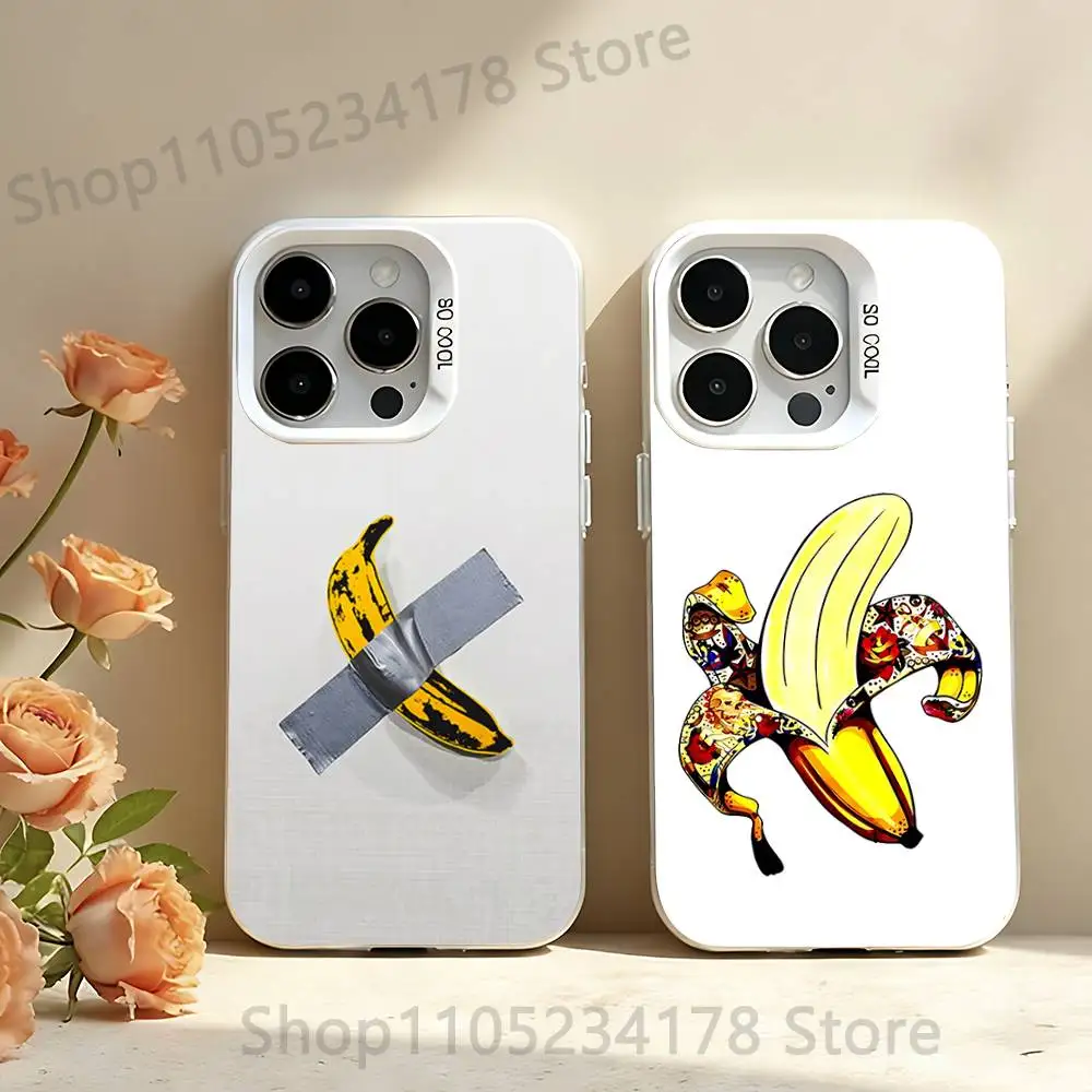 

A-Andy W-Warhol Banana ART Phone Case For iPhone 17,16,13,12,11,15,14,Pro,Max,Plus,SE4,Air,Mini White IMD Matte