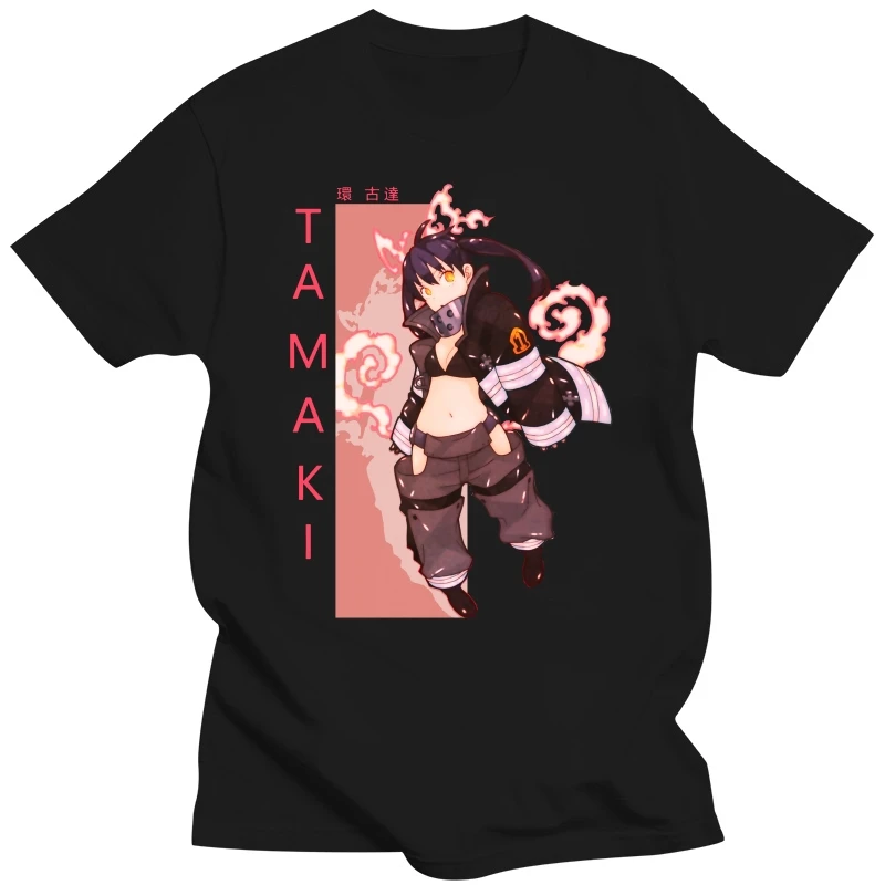 Футболка Tamaki Kotatsu Fire Force с рисунком манги, Ретро футболка с аниме, уличная одежда, хлопковая Футболка большого размера с короткими рукавами на заказ для мужчин Футболка Tamaki Kotatsu Fire Force с рисунком манги, Ретро футболка с аниме, уличная одежда, хлопковая Футболка большого размера с короткими рукавами на заказ для мужчин